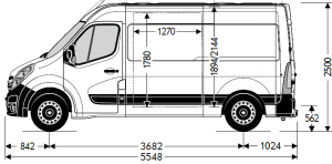 Movano L2H2_rozměry